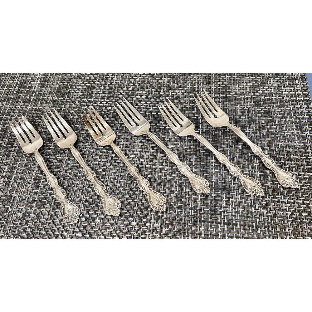 Vtg International Silverplate INTERLUDE‎ 1971 Silverware  6 Salad Forks Flatware